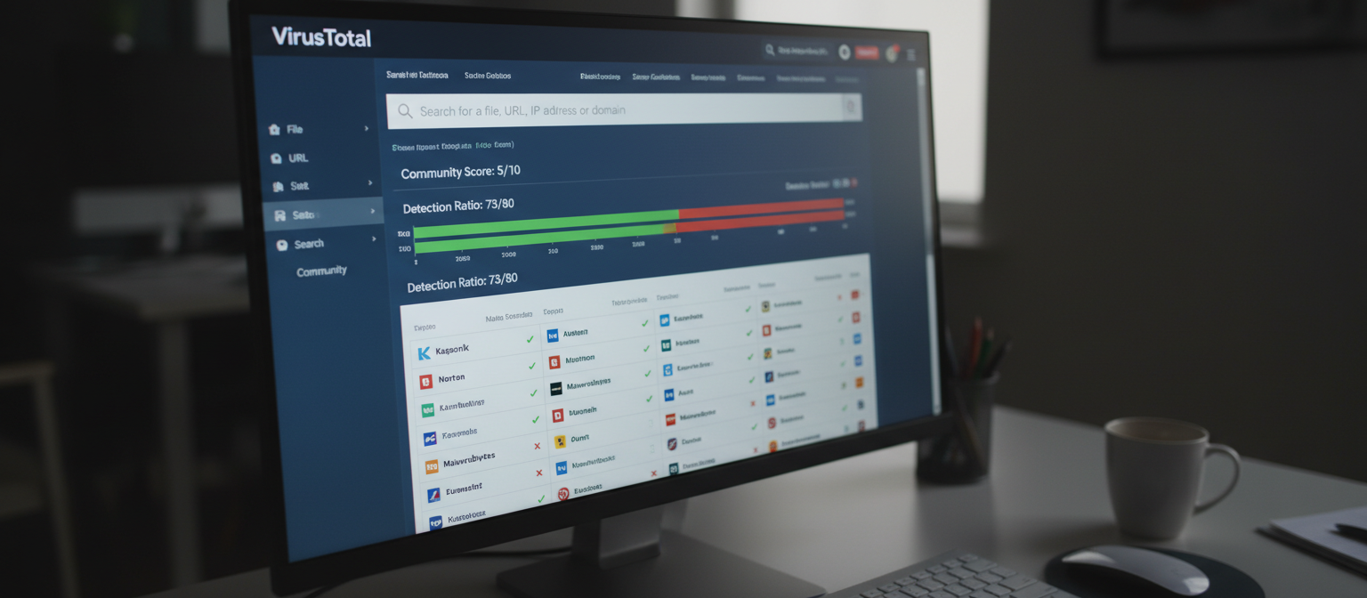 Pantalla demostrativa de VirusTotal